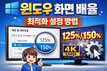 윈도우 화면 배율 최적화 설정 방법 1 윈도우 화면 배율 최적화 설정