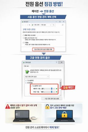 전원 옵션·절전 설정 때문에 발생하는 문제